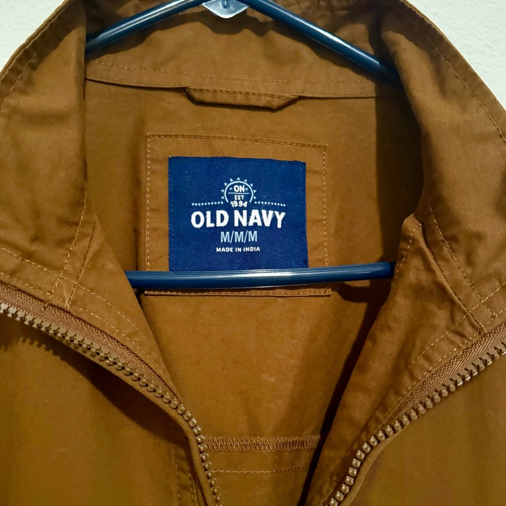 Old Navy Men's Tan Zip-Up Shirt Jacket